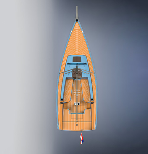 Saffier SE 27 Leisure - render photo from above of the sailing yacht.